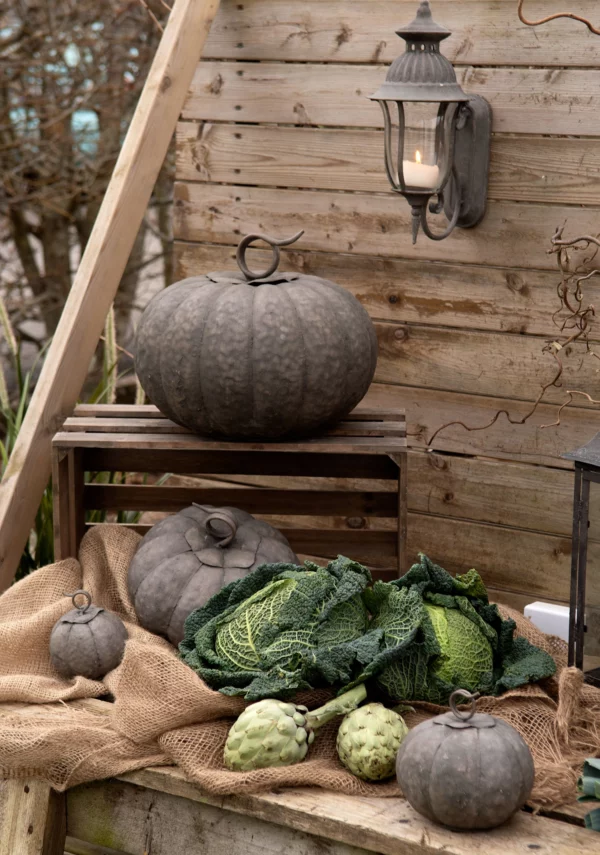 Pumpa | Konstgjord Metall 16cm