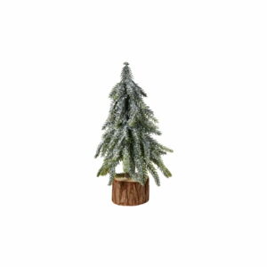 Gran | Bordsgran Med Glitter Och Snö På Stubbe 20 cm