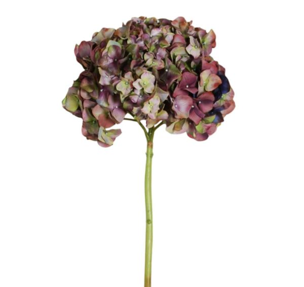Hortensia | Konstgjord Snittblomma Höst Vinröd 65 cm