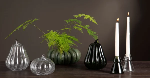 Pumpa | Konstgjord Avlång Glas Grön 20x15cm