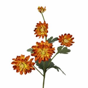 Krysantemum | Konstgjord Snittblomma -Brun -Orange UV 68 cm
