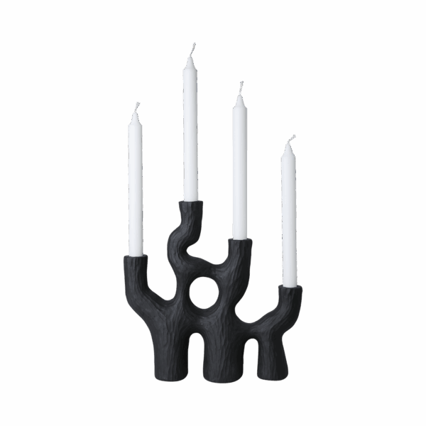 Ljusstake | Elis Adventsljusstake, Svart Betong 28 cm