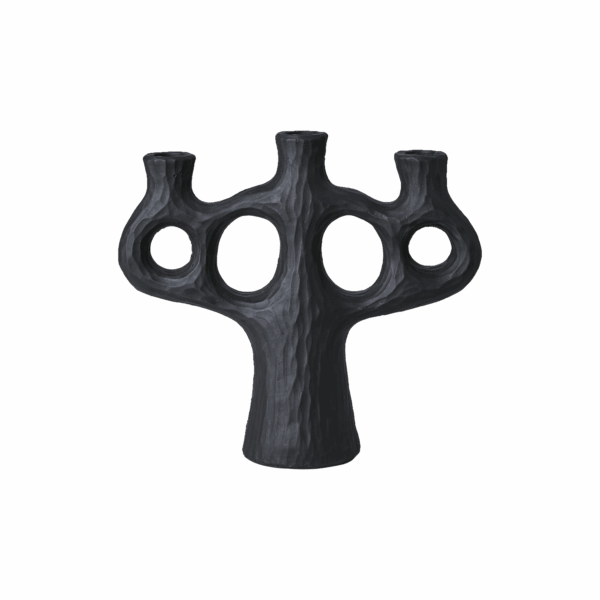 Ljusstake | Elis Trearmad, Svart Betong 24 cm