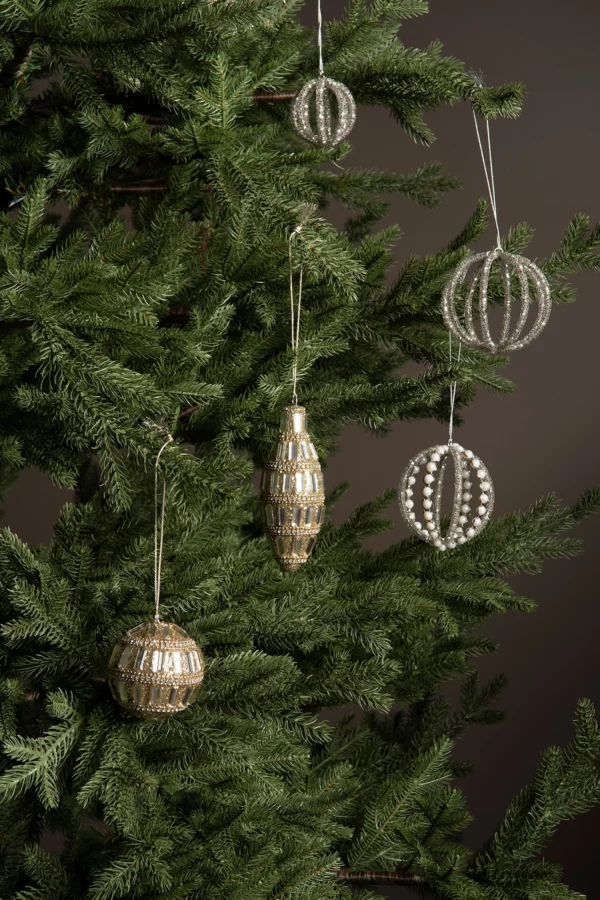 Julkula | Glaskula Shimmer Rund Guld 4-Set 7cm