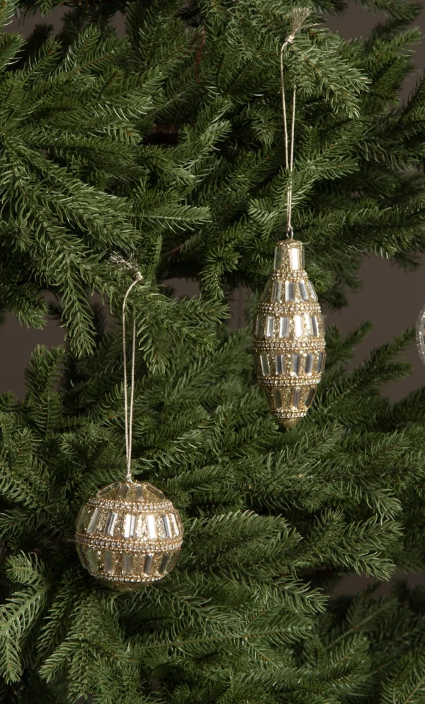 Julkula | Glaskula Shimmer Rund Guld 4-Set 7cm