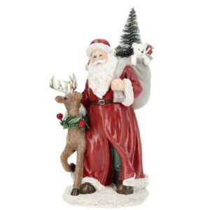 Dekoration | Tomte Med Ren LED-Ljus 11x12x22cm