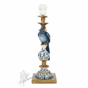 Belysning l Lampfot Papegoja Blå Barock Rokoko 60 cm