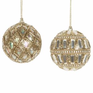 Julkula | Glaskula Shimmer Rund Guld 4-Set 7cm