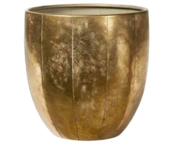 Guldig metall kruka D25x25cm