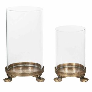 Ljuslykta | Rund Guldbrun Ø12x19cm