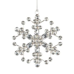 Snöboll Fiora Silver 11 cm med glaspärlor