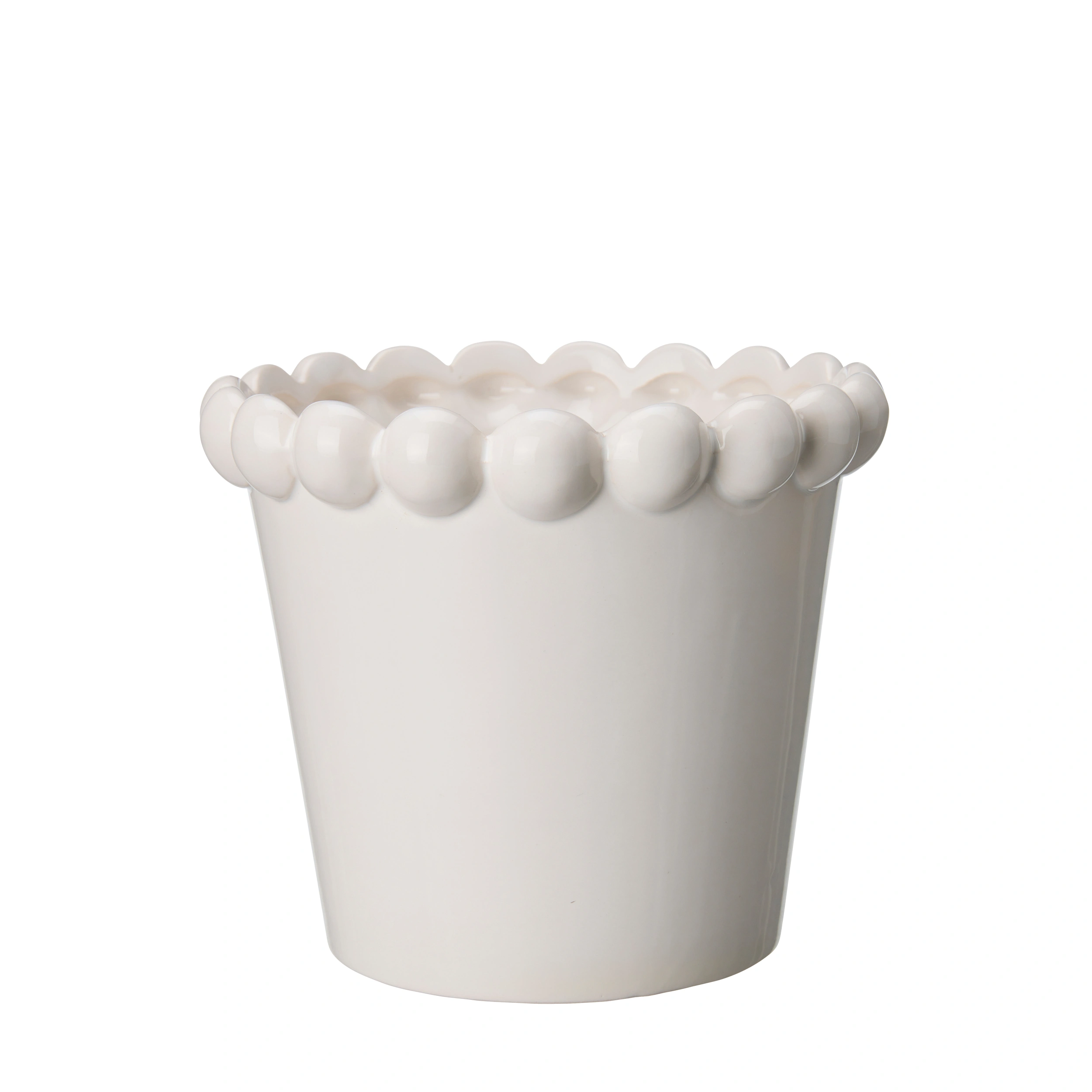 Kruka | Mary L Vit Ø14x16 cm