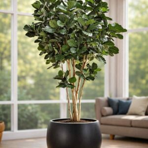 konstgjort stort fiolfikusträd 420 cm ,ed äkta naturstam