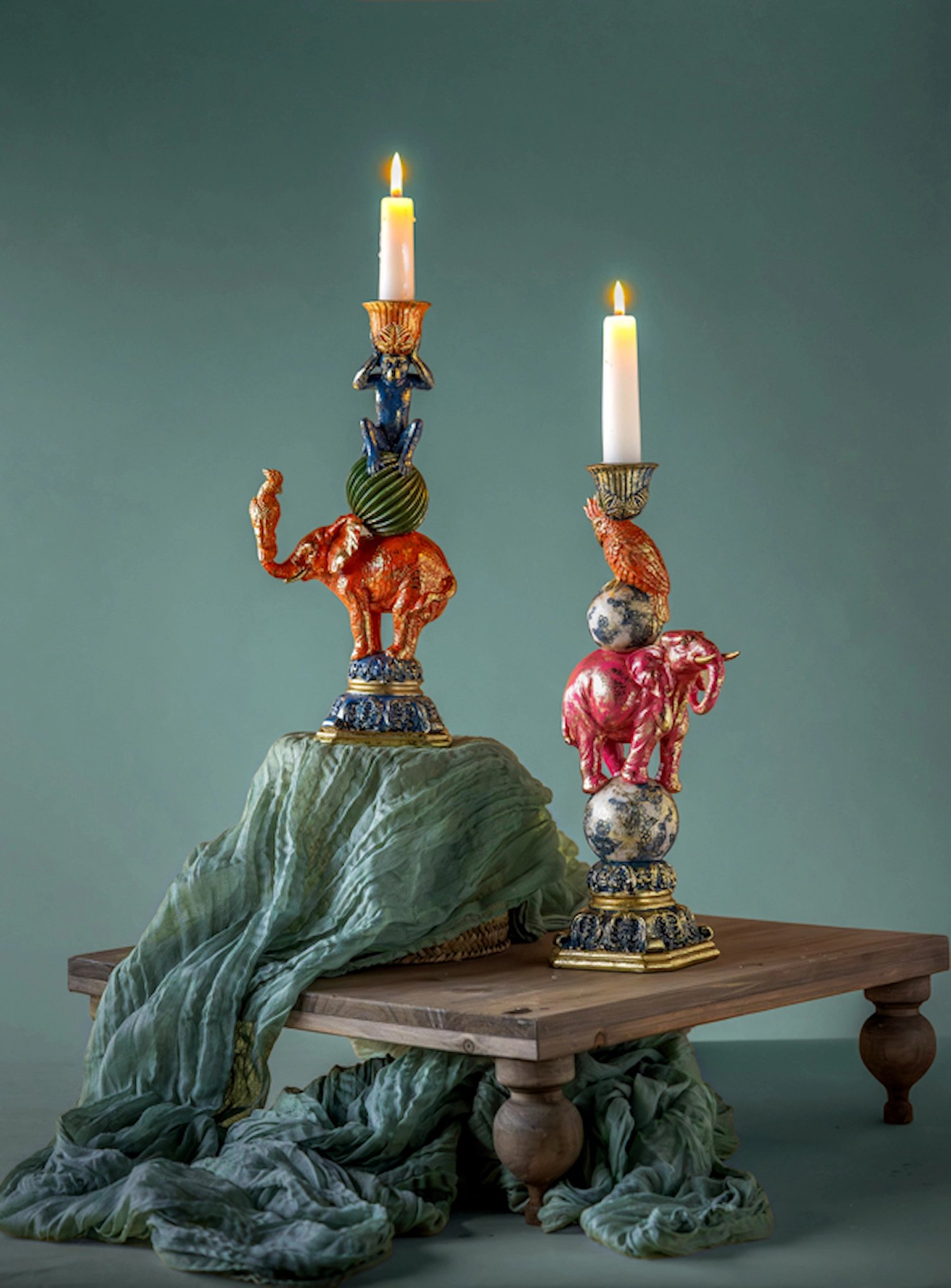 Ljusstake | Elefant Flerfärgad 30cm