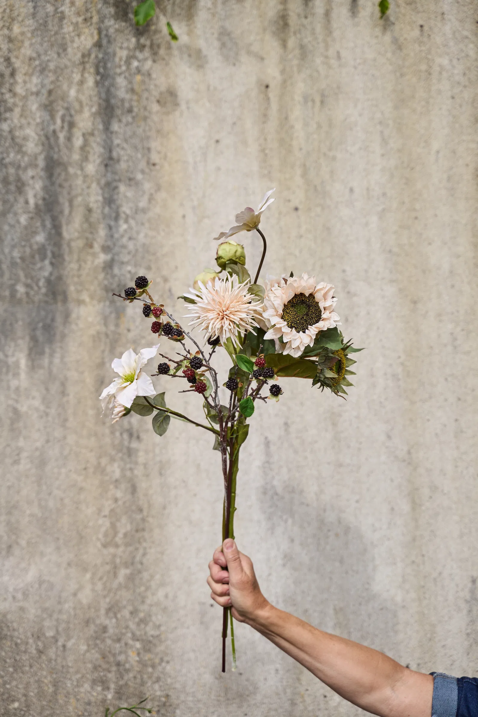 Solros | Konstgjord Snittblomma Creme 61cm