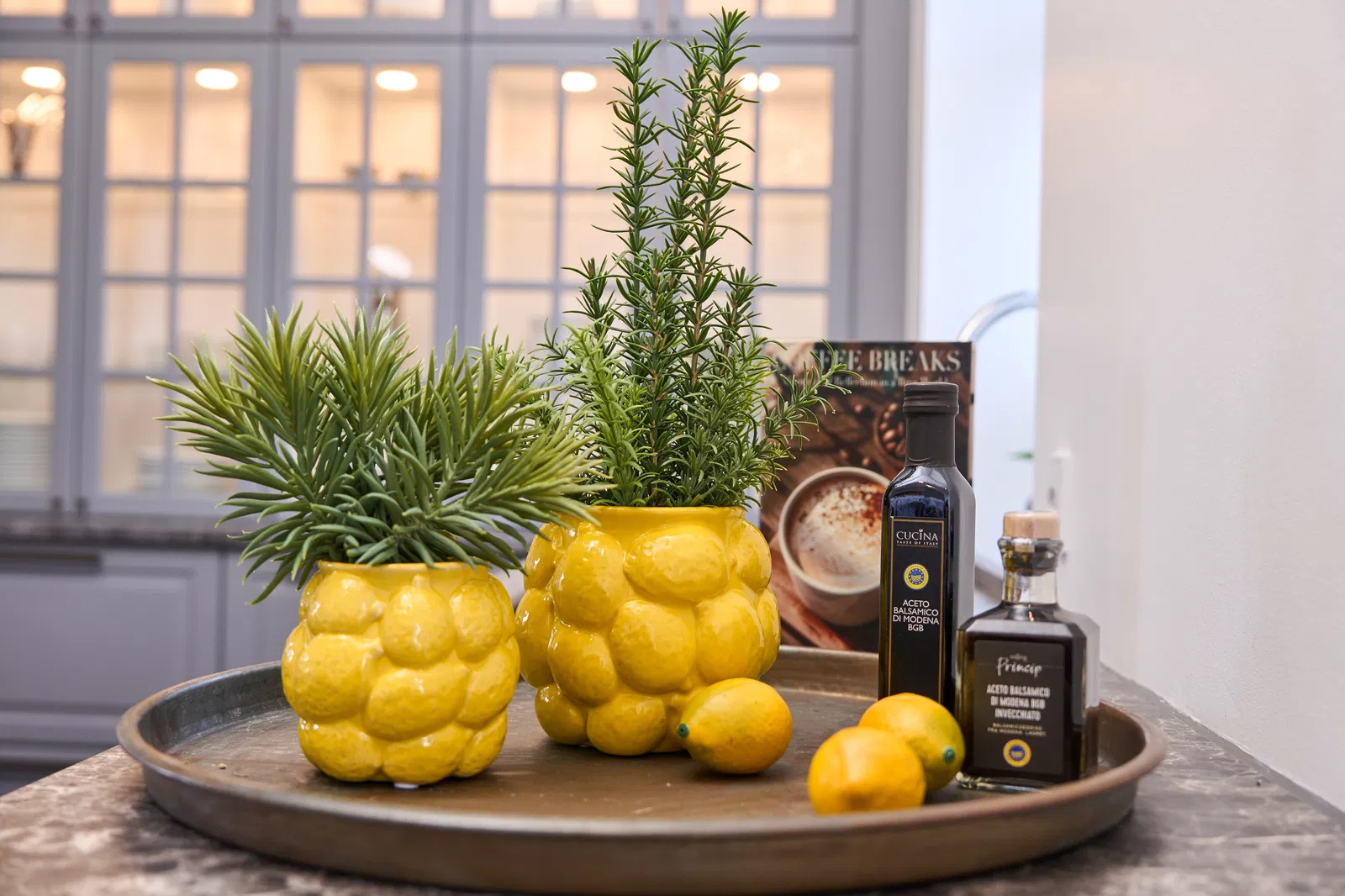 Kruka | Citron Gul Keramik 16x14cm