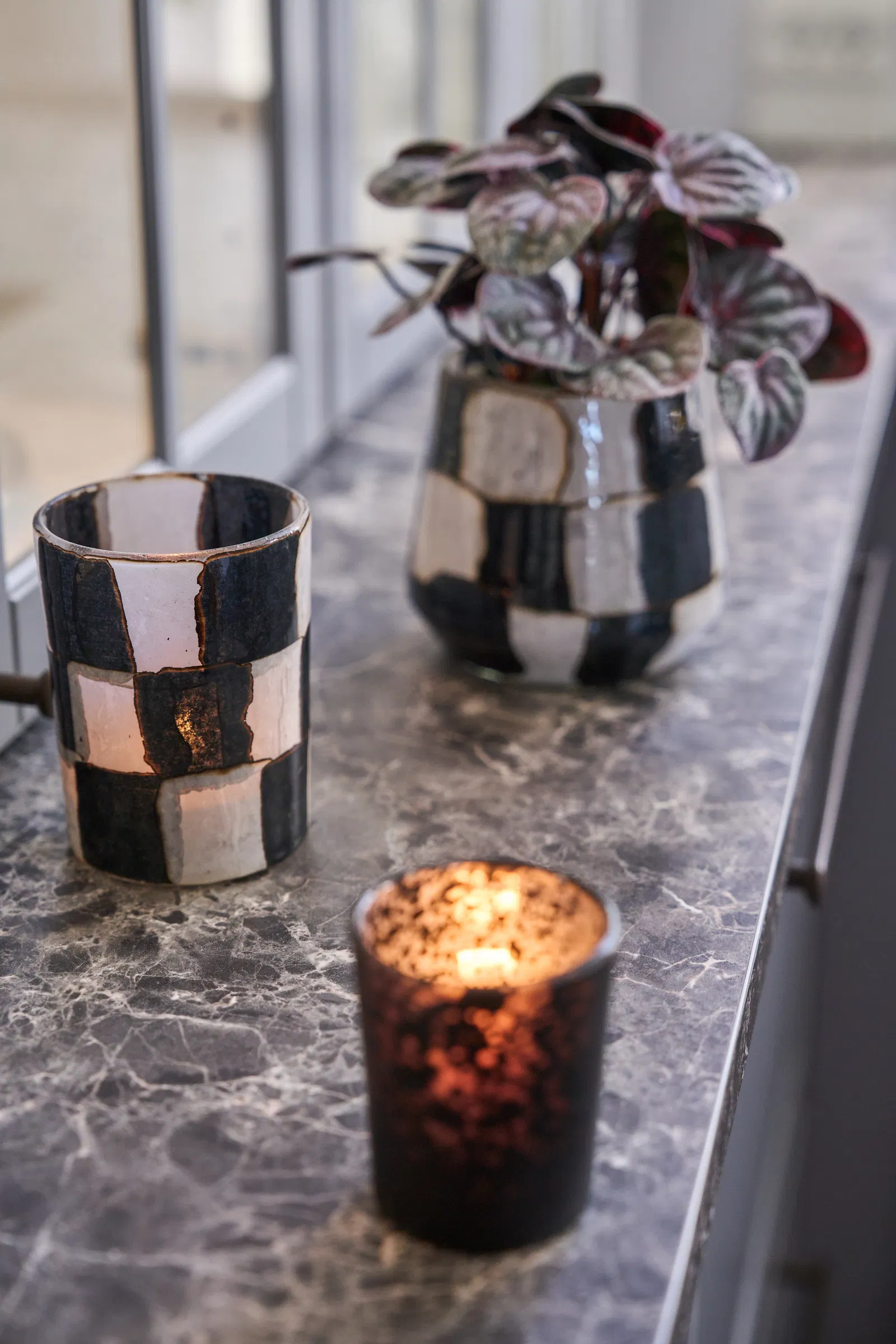 Ljushållare | Matt -Svart -Silver 6x7cm