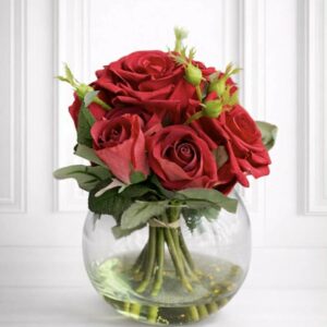 Bukett | Konstgjorda Röda rosor i konstvatten