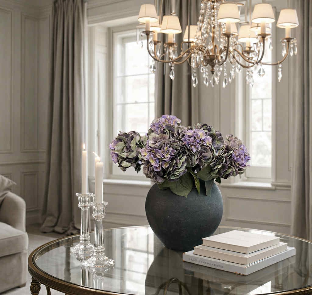 Hortensia | Konstgjord stor Snittblomma Lila 63 cm - Bild 2