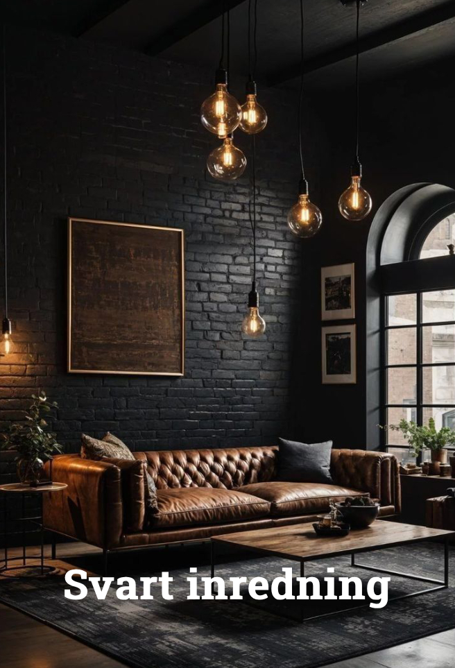 Svart inredning Presentinslagning