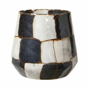 Ljushållare | Rutig -Svart -Vit 11x11cm