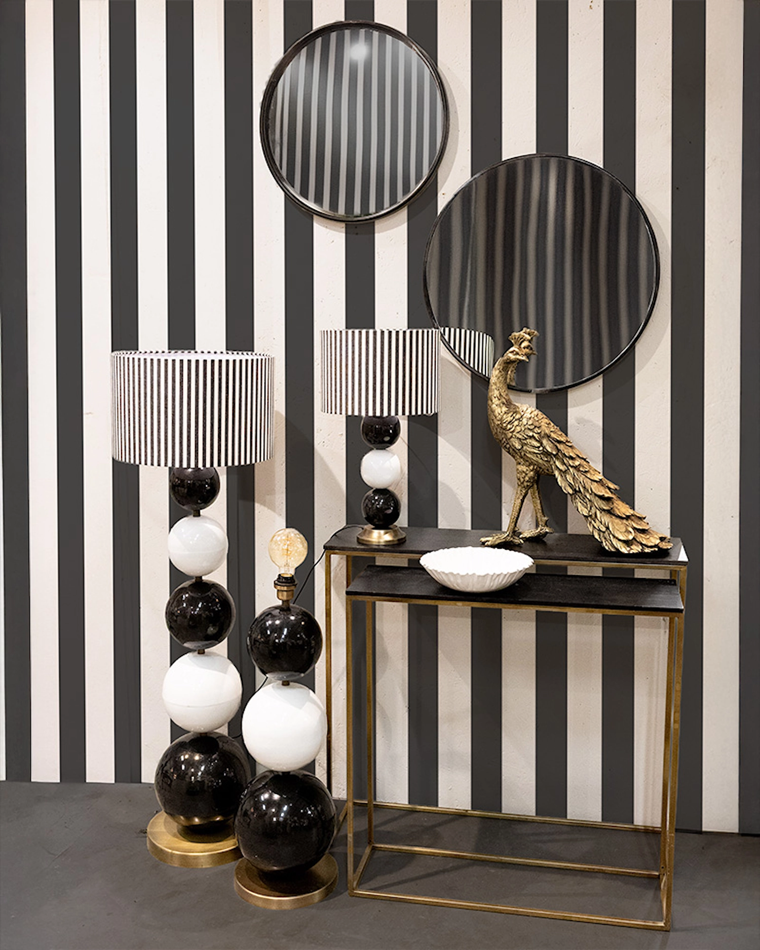 Spegel | Elbe Rund Svart Metall Ø60cm