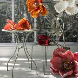 Konstgjord jätteblomma i VALLMO Blomma Papper/Järn/Polystyrene, Base dia 20cm