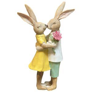 Dekoration av ett pussande kaninpar