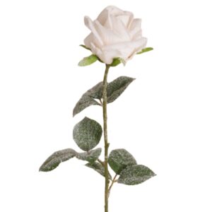 Ros | Konstgjord Snittblomma Vit - Frostig UV 69cm