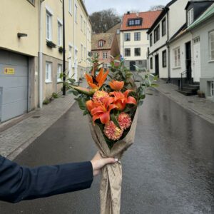 konstgjord bukett mix orange