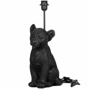 Lampfot svart Lejonunge 50 cm En lampfot med en lejonunge, tillverkad i poly. En dekorativ lampa som ger ditt hem en personlig och exotisk känsla.