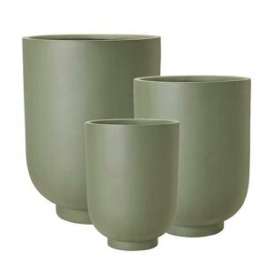 MALIN grön utekruka 3-set är ett exklusivt krukset i modern design.