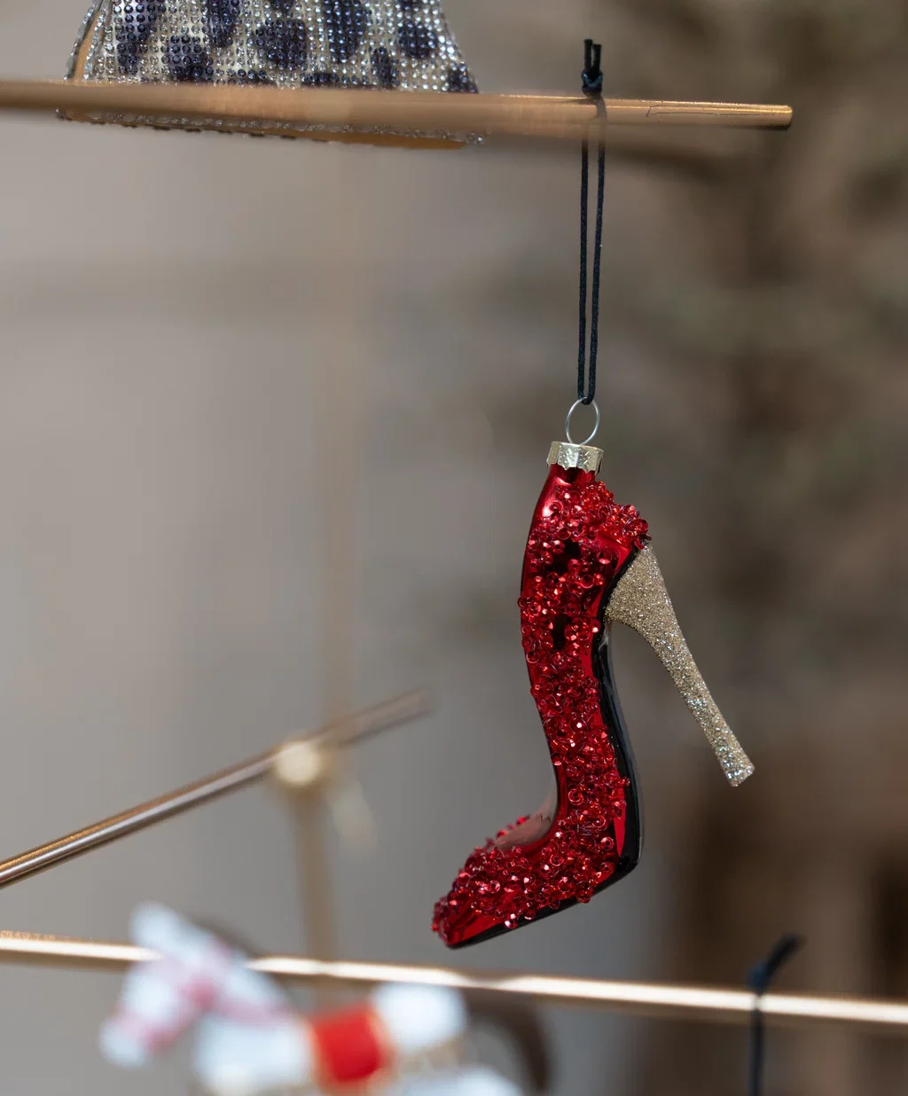 Julgranskula Stilettklack i rött glitter - Bild 2
