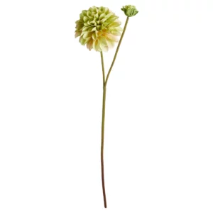 Grön konstgjord dahliakvist 71 cm med blomma och knopp