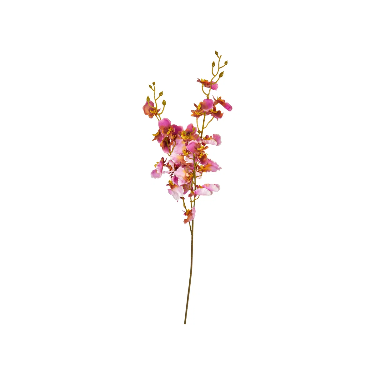 Konstgjord orkidéstjälk 76 cm med lila och rosa orkidéblommor