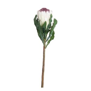 Konstgjord Protea i vitt och lila 55 cm