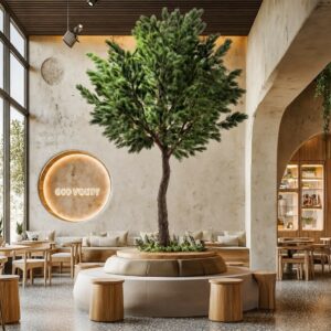 Konstgjort tallträd Pine med glasfiberstam UV 500 cm