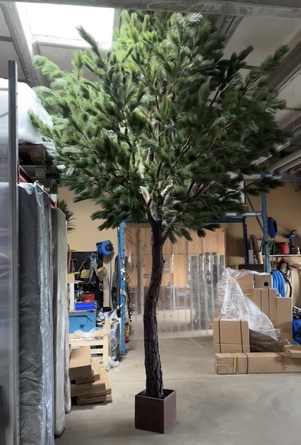 Konstgjort tallträd Pine med glasfiberstam UV 500 cm - Bild 3