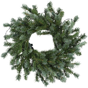 Konstgjord grankrans med LED-belysning, 40 cm i diameter, för stämningsfull juldekoration.