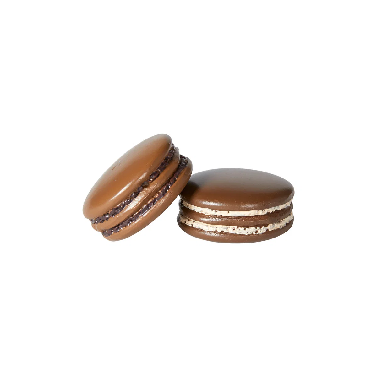 Konstgjorda macarons i 2-pack, 5 cm stora, dekorativa bakverk för kök, kakfat och inredning.